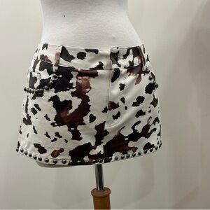 Windsor Cow Print Mini Skirt
